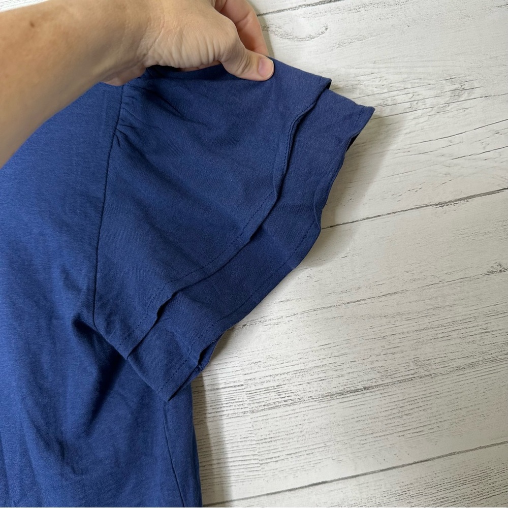 🌈 banana republic NWT navy flutter sleeve t shirt size S - Picture 6 of 6